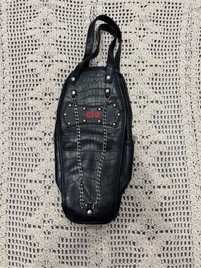 CHI Hair Tools Travel Case Coffin Shape Goth Heat Resistant Bag Black Croc